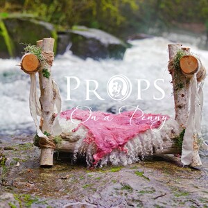 Newborn wooden prop bed by waterfall DIFFERENT SETTINGS in one set _ digital backdrop_Newborn digital backdrops image 2