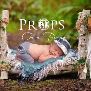 Newborn wooden prop bed - Newborn digital backdrops, Newborn Photography props