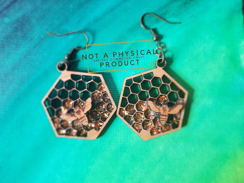 Honeycomb Bee Earring SVG Cut File | Glowforge CNC (digital File) - Etsy