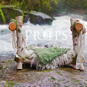 Newborn wooden prop bed by waterfall DIFFERENT SETTINGS in one set _ digital backdrop_Newborn digital backdrops image 3