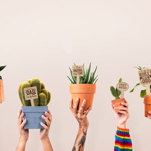 Arquivo de corte SVG para Glowforge ou CNC | Conjunto de 5 marcadores/estacas de plantas para jardim ou dia dos pais | Arquivo SVG | Arquivos Digitais | Pacote dia dos pais