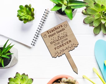 Teacher Appreciation Plant Marker | SVG cut file laser | Plant stake | Plant Decor | Teacher Gift