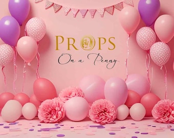 Digital 1st Birthday cake smash backdrop from Props on a Penny