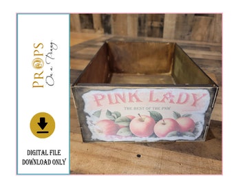Vintage Crate SVG File for Laser | DIY Digital Crate Project with Vintage Stickers Included | Crate newborn Prop | Décor |DIGITAL
