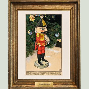 Vintage Nutcracker Christmas Art: Whimsical Dutch Scene. Vintage Digital Download.