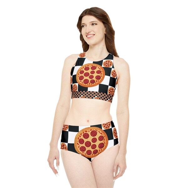 Pizza Checkered  Sporty Bikini Set