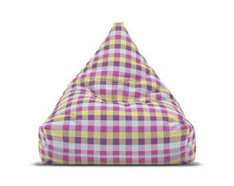 Pastel Pink Yellow Purple Bean Bag Chair Cover! Awesome gift for Preppy Teen!