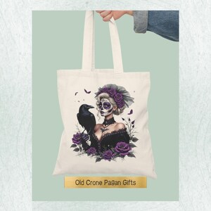Gothic Schwarz Canvas Tasche: Einzigartiges Brautjungfer Geschenk - Leichte dunkle Mode-Accessoire Handtasche.