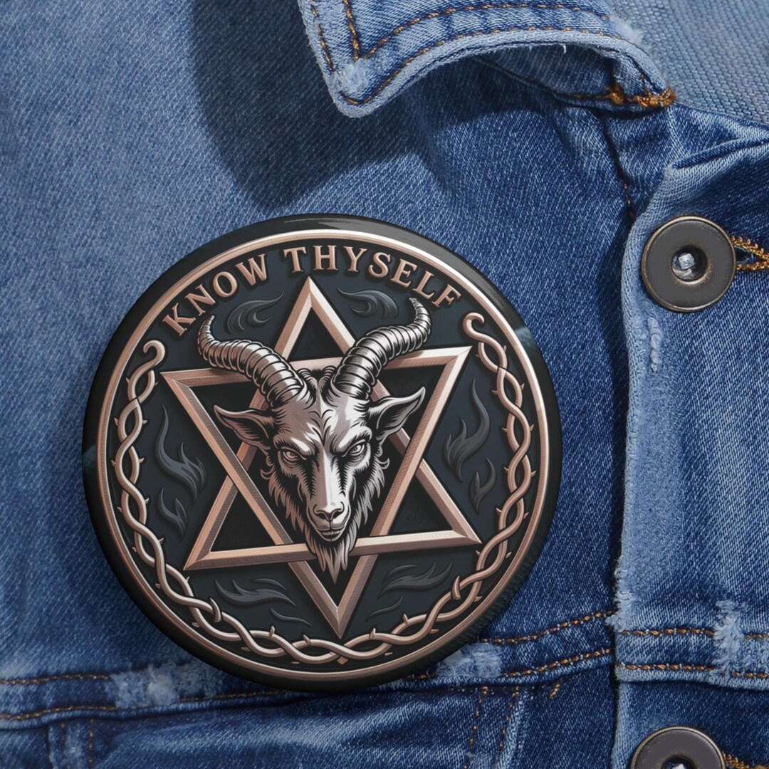 Baphomet Sigil Pin Buttons - Occult Pin, Satanic Pin, Custom Pin ...