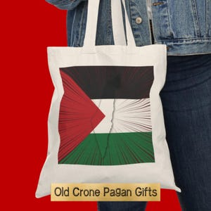 Palestine Flag Tote Bag: Lightweight Cotton Canvas Shoulder Bag
