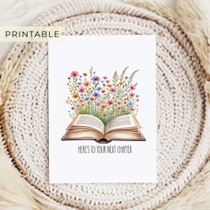 Retirement Card Printable | Here&#39;s to Your Next Chapter | Printable Goodbye Card for Coworker, Teacher, or Friend | Digital Download