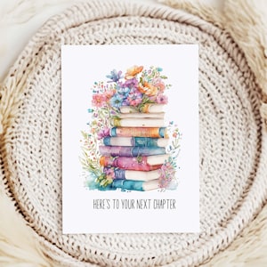 Retirement Card Printable | Here&#39;s to Your Next Chapter | Printable Farewell Card | Digital Retirement Card for Coworker or Friend