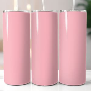 Light Pink Tumbler Wrap PNG | 20oz Skinny Tumbler Sublimation | Solid Pink Tumbler Design | Minimalist Girly Tumbler PNG | Digital Download