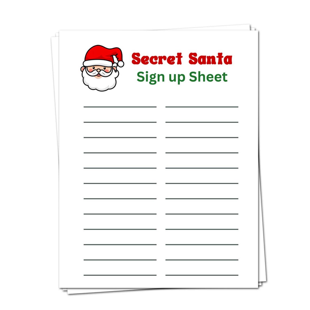Secret Santa Sign up Sheet Printable - Il 1080xN.5569329719 5x7r 