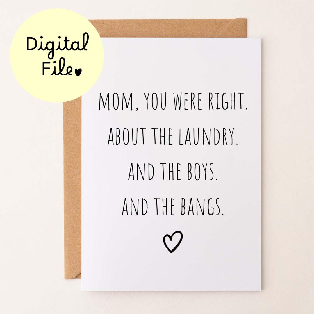 Funny Mothers Day Card From Daughter Printable, Mothers Day Card ...
