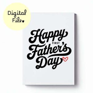 Première carte de fête des pères à imprimer pour mari, nouveau papa, 1ère carte de téléchargement numérique pour la première fête des pères pour gendre, bonne première fête des pères