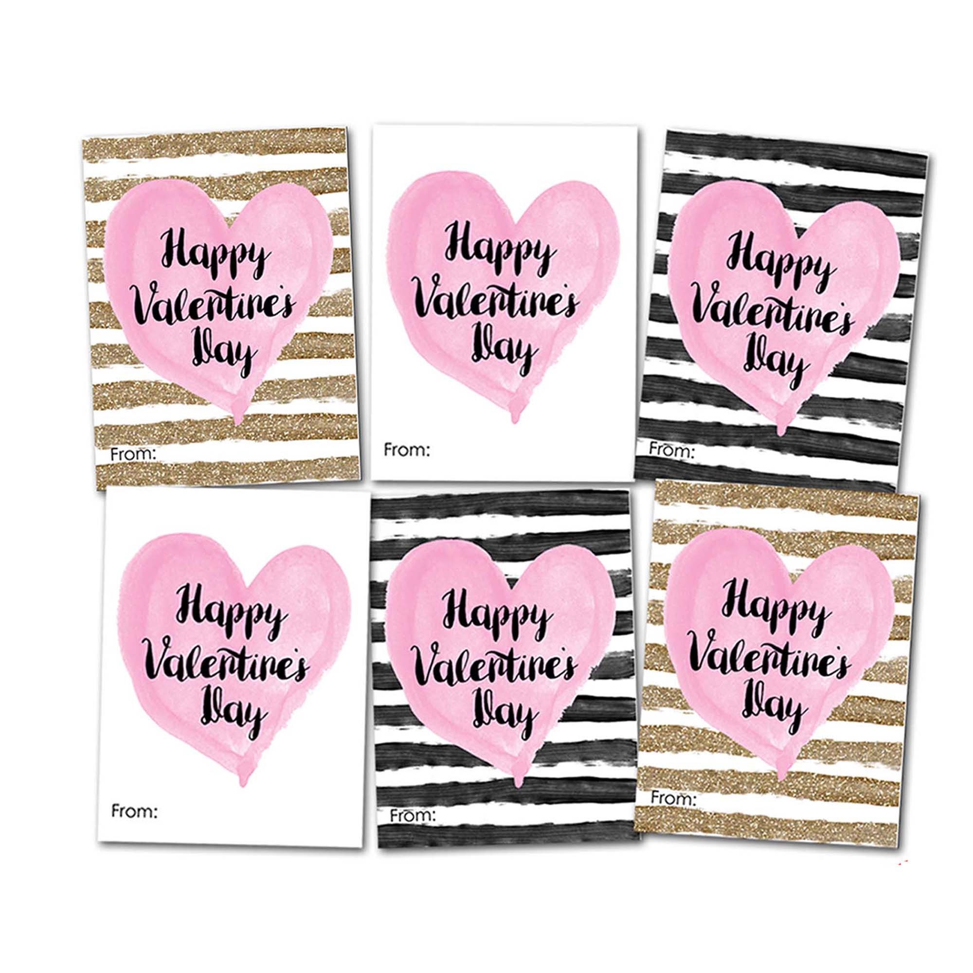 Personalized Kids Valentine Cards for School, Red Valentine's Day Cards for  Girls, Classroom Valentines, Kids Class Valentines, Red Hearts 