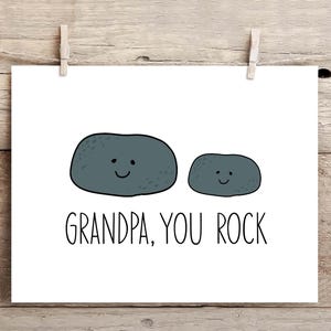 Carte d'anniversaire grand-père en téléchargement numérique You Rock Papy pour la première fois en téléchargement numérique de petit-enfant imprimable pour grand-père Pdf
