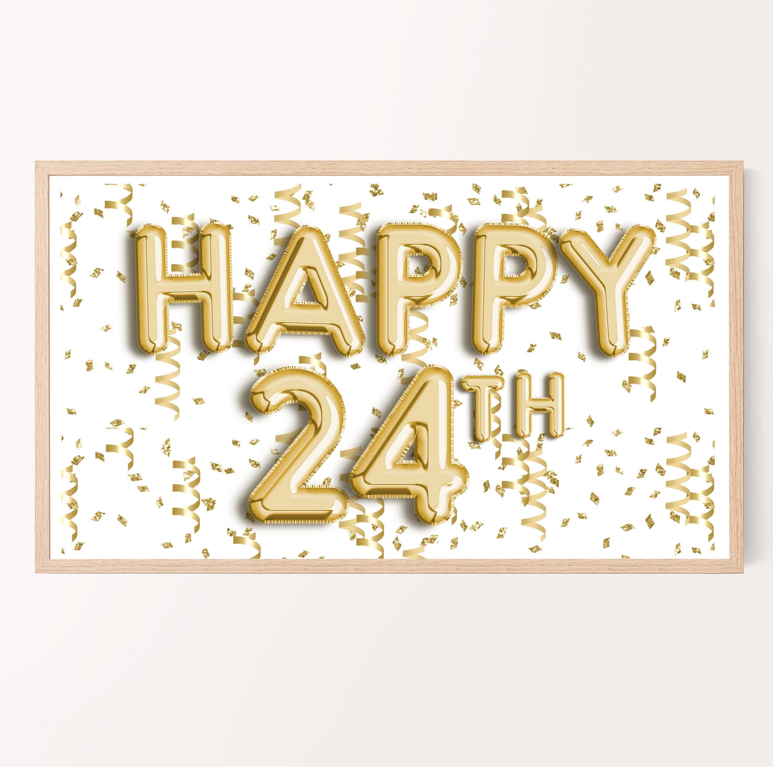 24. Geburtstag Deko Frauen – Roségold Stoffbanner 90x180 Cm, Türdekoration & Hintergrund
