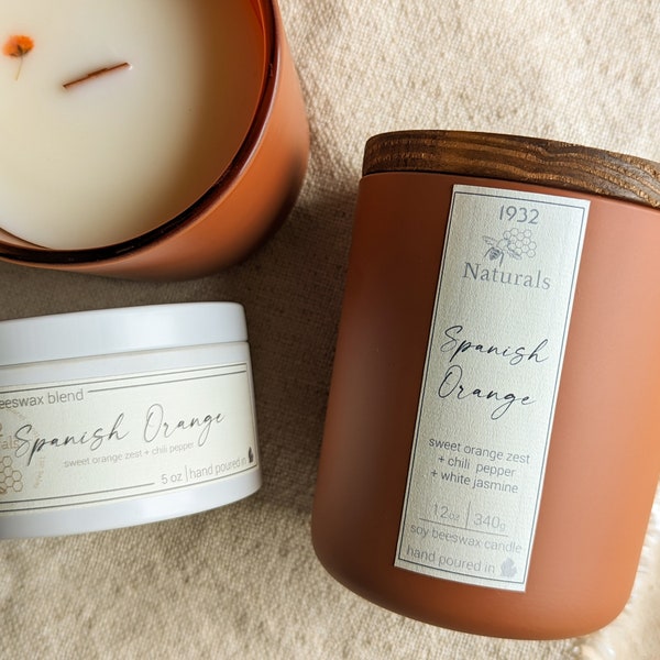 Spanish Orange | Wood Wick Candle | Citrus Scented Candle | Scented Coconut Soy Candle
