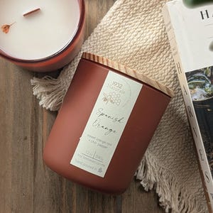 Spanish Orange Candle: Coconut Soy Wax, Wood Wick