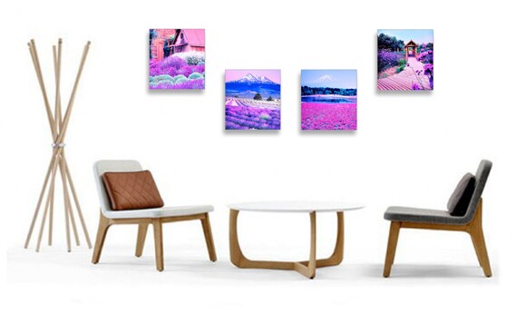 Lavanda Campo Lona Impresiones De Paisaje Lienzo Pared Arte Etsy