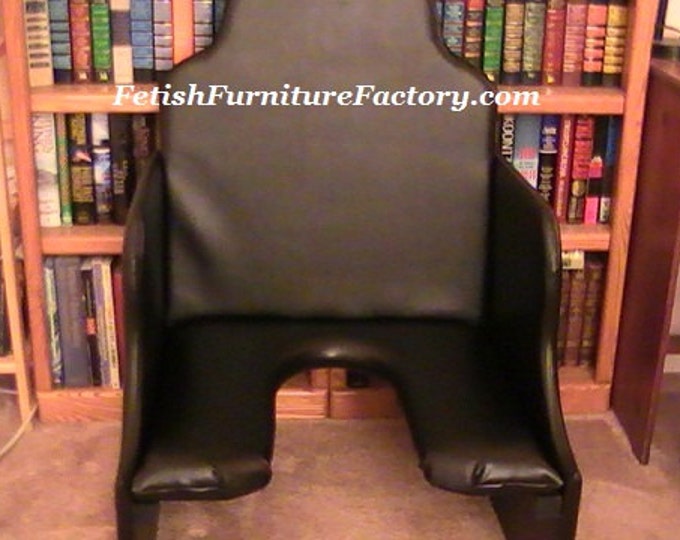 Mature: Queening Chair for Oral Service, Rim Seat, FemDom Queening Stool, Facesitting Chair, Dungeon, BDSM, Dominatrix, Mistress, Fetish.