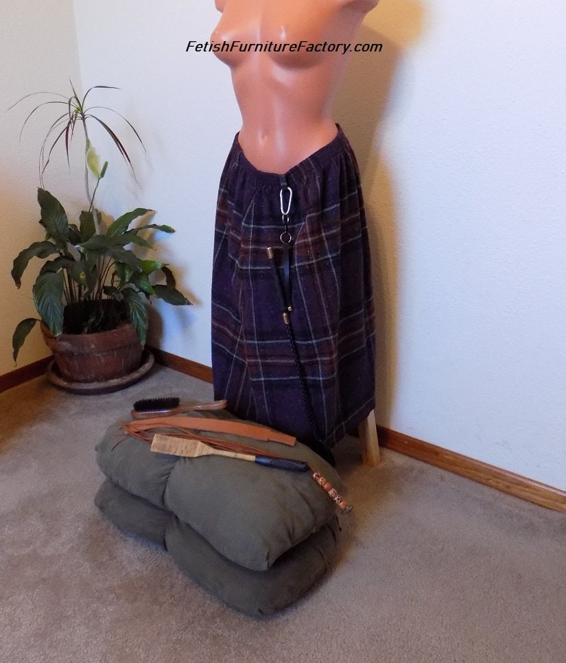 Mature BDSM Tartan Skirt Spanking Flogg