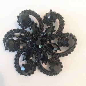French Jet Brooch - Etsy