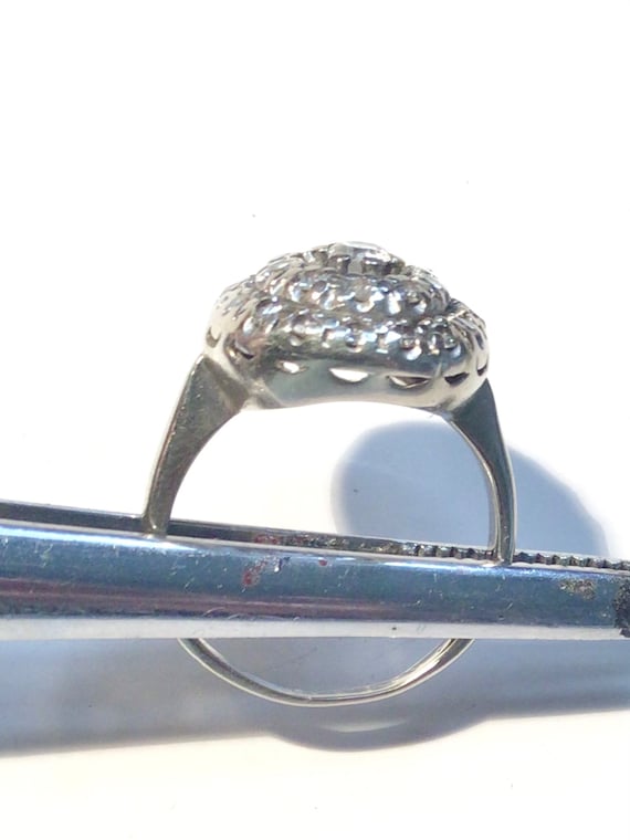 Art Deco natural diamond ring  approx quarter car… - image 5