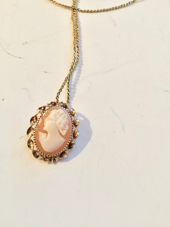 Small antique cameo necklace Greek goddess cameo i