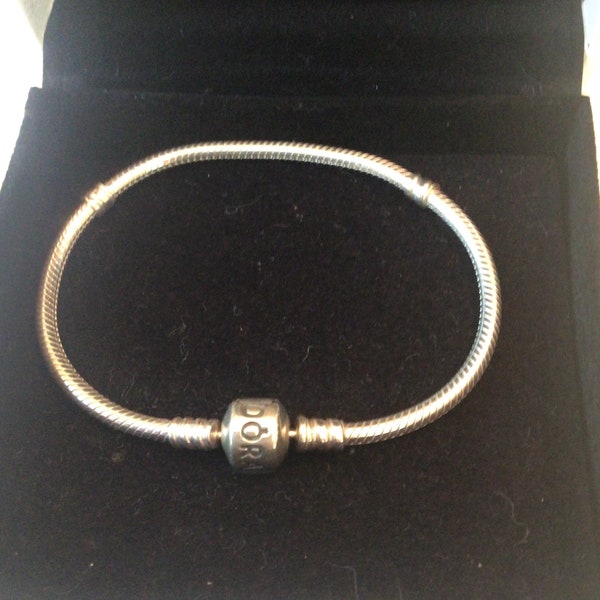 Authentic Pandora sterling cable charm bracelet in box stamped 925 ALE