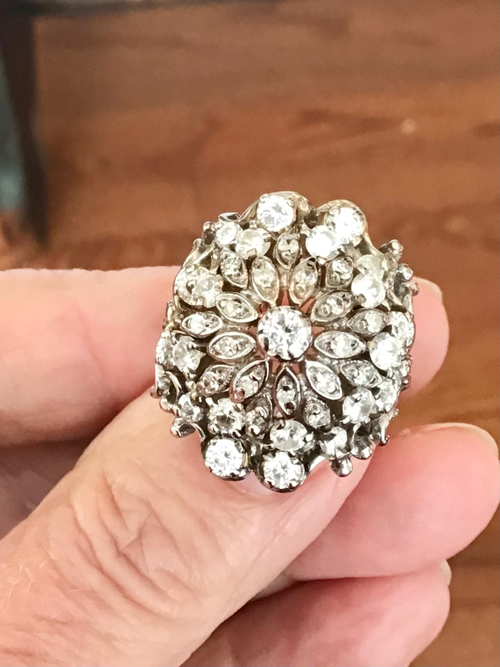 Stunning Natural Diamond Princess Ring 14k Solid White Gold 3-4