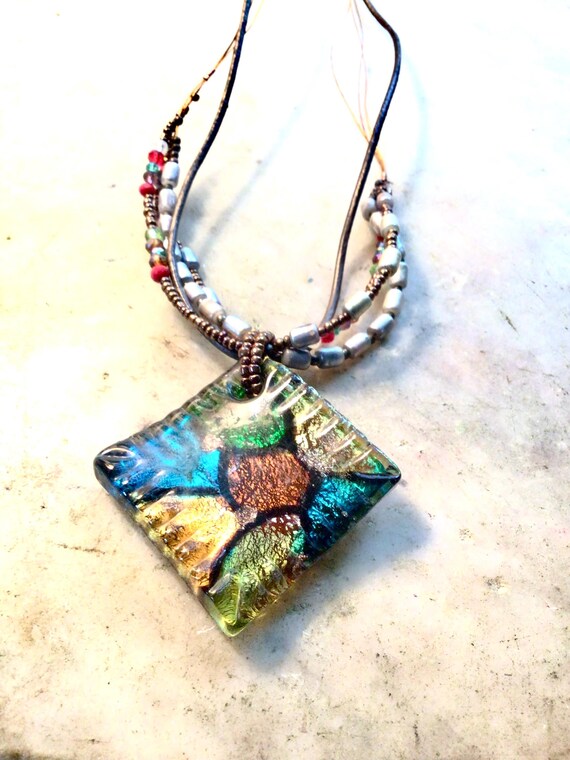 Vintage Murano Art Glass Necklace: Handmade Venetian Pendant