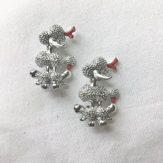 1950’s Cute French poodle scatter pins silver tone