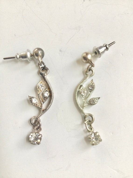 Vintage crystal pearl wedding princess necklace e… - image 4