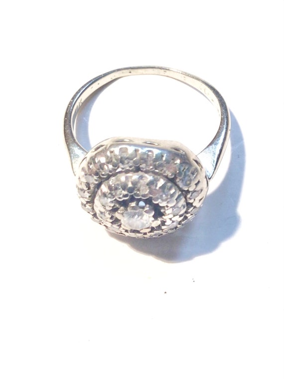 Art Deco natural diamond ring  approx quarter car… - image 2