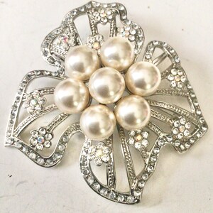 ALPHA Sorority 1908 Brooch - Metallic White Pearl & Crystal Pin For Sisters, Finer Women Jewelry - View #6