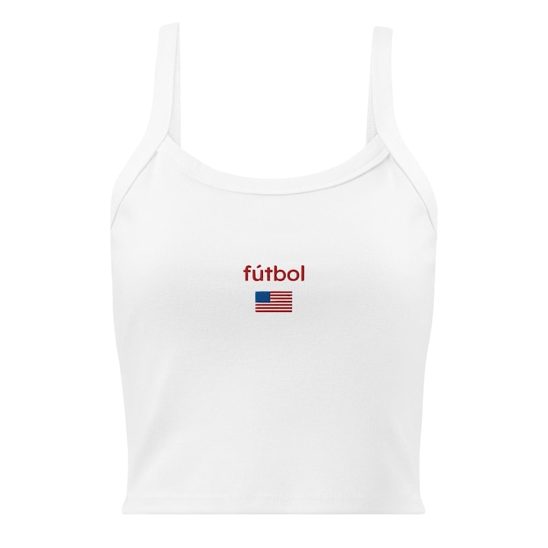 USA Soccer Shirt Women, Embroidered Fútbol Tank Top, World Cup 2026 Outfit, Soccer Girlfriend Gift, USMNT Game Day Tank image 4