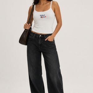 USA + France Soccer Shirt Women, Embroidered Dual Flag Fútbol Tank, Couples World Cup 2026 Outfit, Custom Country Soccer Shirt image 3
