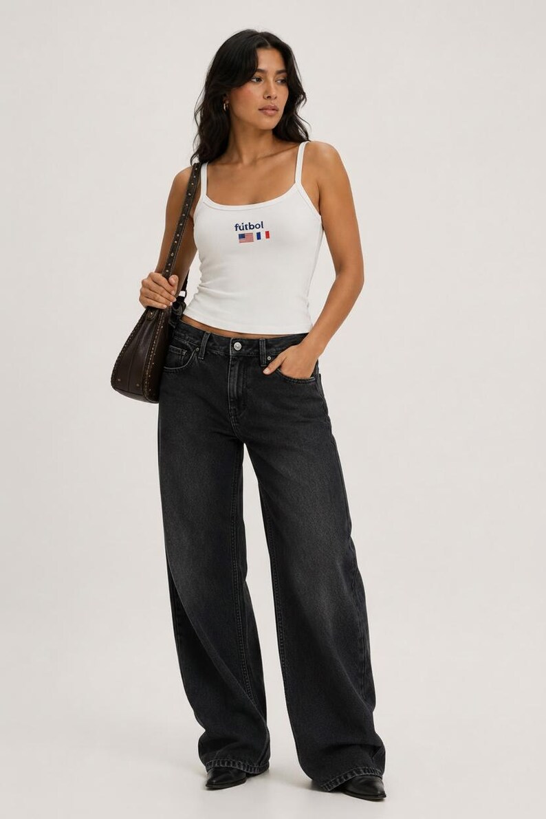 USA + France Soccer Shirt Women, Embroidered Dual Flag Fútbol Tank, Couples World Cup 2026 Outfit, Custom Country Soccer Shirt image 3