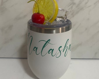 3D Topper name Wine Tumbler