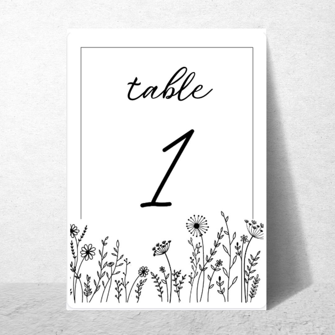 Wedding Table Numbers, Printable Table Numbers, Editable Table Number
