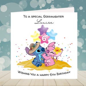 Personalisierte Lilo & Stitch Geburtstagskarte 1 2 3 4 5 6 7 8 9 10 11 12 13 14 15 16 17 18 19 20 21 usw