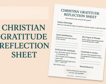 Christian Gratitude Reflection Printable | Faith-Based  Worksheet | Give Thanks to the Lord |  Journal Page | PDF Download