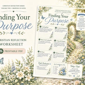 Fiche de réflexion chrétienne sur la recherche de sa vocation | Étude biblique imprimable sur Éphésiens 2:10 | Journal de prière chrétien (PDF) | L'appel de Dieu