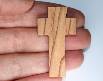 Bethlehem Olive Wood Pocket Cross Pendant, Christian Gift