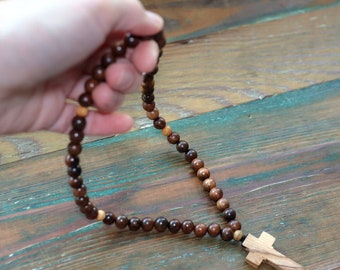 Orthodox Christian Prayer Rope Authentic Holy Land Olive Wood Cross Chotki