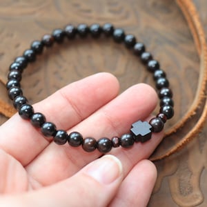33 Bead Black Sandalwood Prayer Bead Bracelet Wooden Rustic Cross Orthodox Christian Hesychastic Jesus Prayer Tool Baptism Gift Men Women