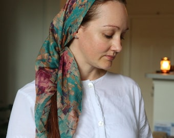 All Season Beautiful Draping Abstract Scarf Shawl Wrap Pashmina Modest Woman's Elegant Wear Orthodox Christian Headcovering Scarf